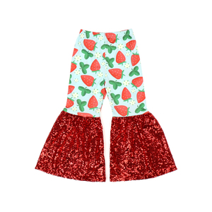 KZ-010-YXW-02 de campana con volantes para niños pequeños, pantalones acampanados azules, mallas - Product Image 5