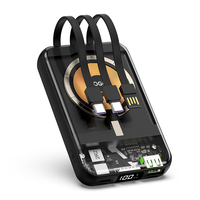 Chargeur sans fil portable magnétique, batterie externe 10000mAh, charge rapide PD 22.5W, câbles intégrés, affichage LED, pack de batterie