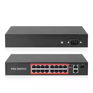 Sakelar POE Port 16CH 10/100Mbps IEEE 802.3 Af/At Melalui Ethernet IP Sakelar Jaringan CameraSystem