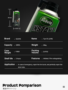 Suavis 450ml Indonesia và Cambodia Cổ Phiếu sản phẩm chăm sóc xe lốp niêm phong Inflator phun sửa chữa lốp sealant và inflator - Product Image 3