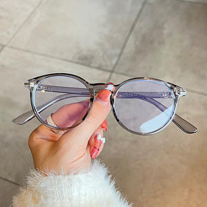 Gafas Redondas Qianai con Filtro de Luz Azul, Unisex, Lentes Planas, Marco de PC, Tamaño Mediano, Protección Anti-UV - Product Image 5