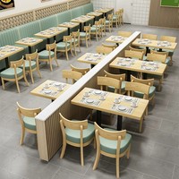 Ensemble de sièges de restaurant modernes, banquette rembourrée en PU, table et chaises pour café, fast-food