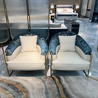 Fauteuil d'appoint en acier inoxydable nordique haut de gamme, meubles de maison, salon moderne de luxe, fauteuils individuels