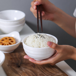 ชุดภาชนะสำหรับร้านอาหารเมลามีนสีขาว A8 - ชามพลาสติก, ชามข้าวลายพอร์ซเลน, ชามทรงตรง, ชามสลัด - Product Image 3