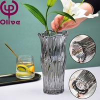 Centre de Table de Luxe Vintage Moderne Soufflé à la Main Électrolytique Ambre Clair Fumé Arc-en-Ciel Vases en Verre Coloré pour Fleurs