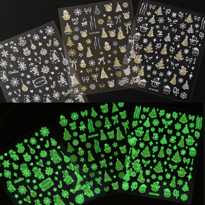12 pièces lumineux noël ongles décalcomanies 3D paillettes bonhomme <span class=keywords><strong>de</strong></span> <span class=keywords><strong>neige</strong></span> Elk <span class=keywords><strong>flocon</strong></span> <span class=keywords><strong>de</strong></span> <span class=keywords><strong>neige</strong></span> arc Nail Art autocollant hiver Festival adhésif ongles curseur - Product Image 5