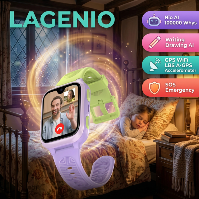 LAGENIO Good Price 4G Kids Smart Watch AI Learning Assistant SOS Video Call CE AMOLED Display LBS WIFI GPS Smart Watch for Kids