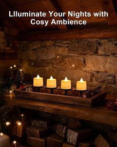 Bougie LED décorative sans flamme pour mariage et anniversaire, lumières LED vacillantes à piles, bougies LED à piles - Product Image 5