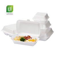 Récipient alimentaire de 8/9 pouces Boîte articulée à 3 compartiments Boîte à emporter