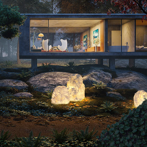 Luces de Jardín de Resina con Forma de Roca, Impermeables, para Exteriores, Iluminación de Paisaje para Césped - Product Image 3