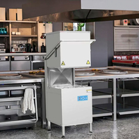 Lave-vaisselle commercial entièrement automatique certifié, type hotte professionnelle pour utilisation en restauration, avec service OEM CE ETL disponible