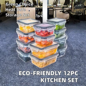 Juego de 12 Recipientes de Vidrio Ecológicos para Almacenamiento de Alimentos, Libres de BPA, Aptos para Microondas y Lavavajillas, Multifuncionales, con Tapa Abatible para Viaje - Product Image 3