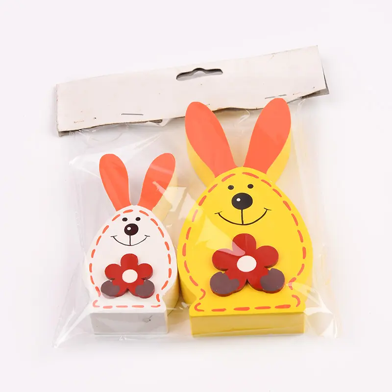 Hot Selling Easter Wooden Bunny Decoration Creative Table Decor Ornaments Toys Diy Cute Rabbit Crafts