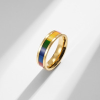 Nouveau design de mode arc-en-ciel anneau hommes femmes en acier inoxydable Gaypride lesbienne Lgbt bijoux anneaux