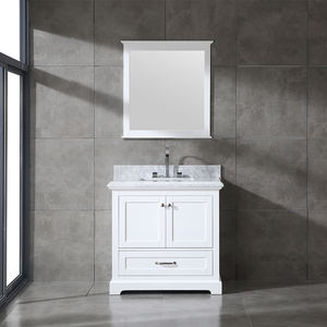 Mueble de Baño de Madera Maciza de Alta Gama, Doble, Independiente, con Cierre Suave de PVC, de Alta Calidad - Product Image 1