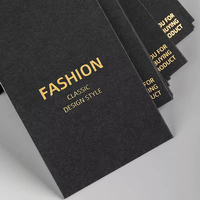 Cartes de visite personnalisées en papier noir spécial, dorées à chaud, double couche, imprimées numériquement, logo de luxe estampé à chaud