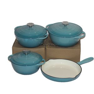 Casserole en <span class=keywords><strong>fonte</strong></span> <span class=keywords><strong>émaillée</strong></span> russe de haute qualité avec logo personnalisé, antiadhésive, pour la cuisson et les soupes - Product Image 5