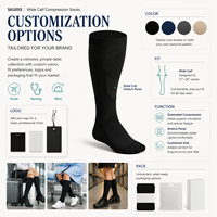 Chaussettes de compression à mollets larges pour le voyage, disponibles en gros, commandes personnalisées, avec grip, avis clients