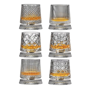 Vaso de Whisky Giratorio de Cristal Grabado de Lujo, Reutilizable 360°, Vaso Premium Tallado a Mano con Base Giratoria, 201-300ml - Product Image 6