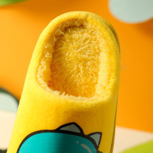 Chaussures en peluche de dinosaure mignon de haute qualité pour pantoufles pour enfants hiver décontracté intérieur maison fourrure pantoufle ouvert doux TPR semelle antidérapant - Product Image 6