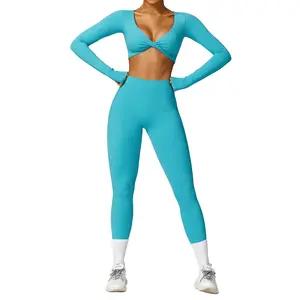 New Yoga Outwear Tight Sports Running Fitness Long sleeved and Pants Set