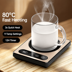 Chauffe-tasse de bureau, chauffe-gobelet, cadeaux de bureau et de Noël, technologie tactile et écran LCD numérique, acier inoxydable <span class=keywords><strong>304</strong></span> - Product Image 3