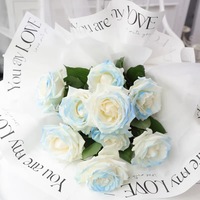 Papier d'emballage pour fleurs imperméable de style minimaliste, imprimé en anglais, emballage personnalisé en OPP pour anniversaire, bricolage, bouquet, fleuriste