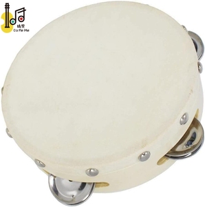 2024 nouveau 6 pouces en peau de mouton personnalisé instruments de musique peau de mouton tambourin portable <span class=keywords><strong>percussion</strong></span> métal cloches pour mariage à l'église - Product Image 4