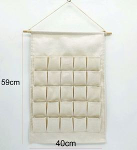Calendrier de l'Avent en toile de jute vierge avec poches, à suspendre au mur, pour la décoration de Noël à la maison - Échantillon gratuit - Product Image 1