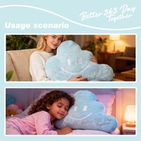 Nouveau design, cadeaux promotionnels, forme de nuage, peluche douce, adorable coussin en peluche en forme de nuage, coussin de maison, bleu clair, dessin animé, coussin adorable