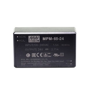 Module d'alimentation médical vert 65W AC-DC haute fiabilité à montage sur carte PCB MPM-65-15, nouveau, original, pour automatisation industrielle et contrôle programmable - Product Image 1