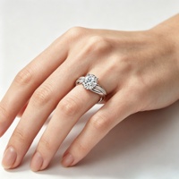 Bague en or véritable 9K-18K (blanc/jaune/rose) avec diamant de laboratoire ovale 2 carats D VVS2 et pierres d'appoint torsadées pour femme