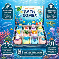 Ensemble de jouets de bain effervescents faits main sur le thème de l'océan, boules pétillantes colorées avec figurines marines aléatoires, cadeau pour enfants, sensation hydratante, étiquette OEM