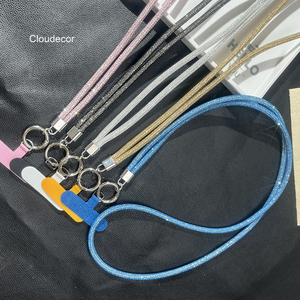 Đèn Flash Rhinestone chuỗi điện thoại di động Crossbody Vòng cổ tinh thể điện thoại di động dây buộc điện thoại dài trường hợp dây đeo Keychain trang trí - Product Image 1