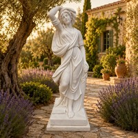 Statue de Jeune Fille Classique en Marbre Blanc Sculptée à la Main - Sculpture sur Mesure Élégante pour Intérieurs de Luxe et Jardins Extérieurs