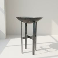 Brasero Moderne Rond d'Extérieur en Acier Corten, Brasero de Jardin, Barbecue, Chauffage au Bois, Multi-usages pour Camping