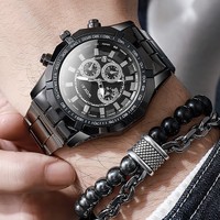 Coffret Cadeau 2 Montres Homme à Quartz avec Bracelet en Acier Inoxydable – Vente Flash pour Fêtes, Anniversaires, Déménagement – Idéal pour Papa – Personnalisable