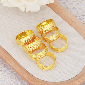 JXX Joyería al por Mayor, Anillos o Alianzas <span class=keywords><strong>de</strong></span> Boda Chapados <span class=keywords><strong>en</strong></span> <span class=keywords><strong>Oro</strong></span> <span class=keywords><strong>de</strong></span> 24K, Patrón Irregular, Varios Estilos Modernos - Product Image 2