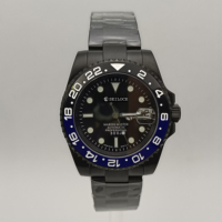 Montre SEILOCE NH35 pour hommes, mouvement automatique de luxe, lunette en céramique, montre-bracelet étanche, cadran lumineux noir
