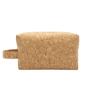 Pochettes à fermeture éclair promotionnelles cosmétiques de maquillage en liège de style naturel éco sacs-cadeaux avec logo d'entreprise personnalisé - Product Image 1