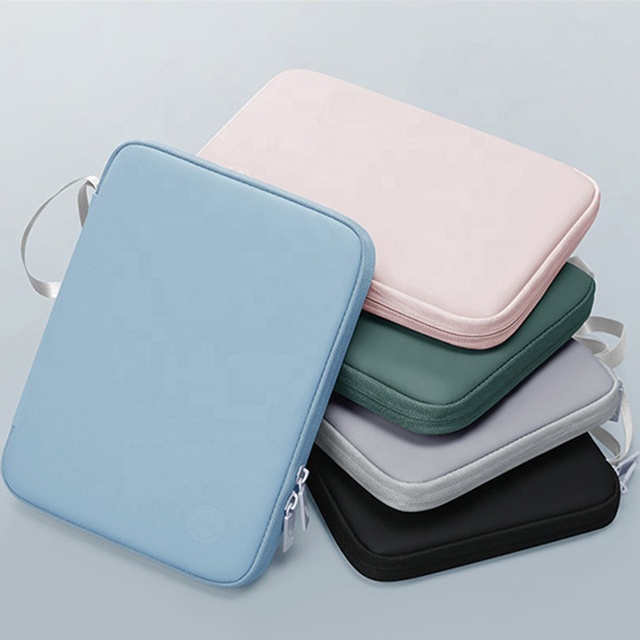 PU Leather Waterproof Portable Handle Tablet Sleeve Zipper Stock-proof Protective Cotton Tablet protection Sleeve Pouch