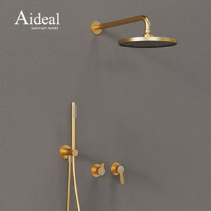 Système de <span class=keywords><strong>douche</strong></span> mural dissimulé Aideal Sanitary Modern Concealed Gold, 2 fonctions, <span class=keywords><strong>douche</strong></span> pluie combinée - Product Image 2