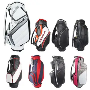 Xiamen Wholesale Custom Golf Bag PU Leather Polyester Golf Tour Bag Colorful Cart Bag