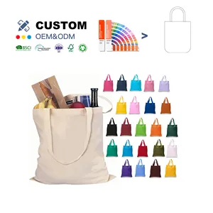 Wholesale Eco friendly Plain Blank Custom Print Shopping cotton canvas tote bag fabric bag