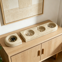 Plateau en résine beige imitation travertin pour bijoux, plateau de rangement en pierre naturelle, plateau de vanité, porte-bougie chauffe-plat, plateau à bougies