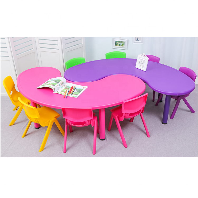 Kinderen Meubelen Sets Plastic Tafel Half Moon Tafel Kinderen Studie Bureau Indoor Voor Nursery Kindergarten Home Tuin Daycare