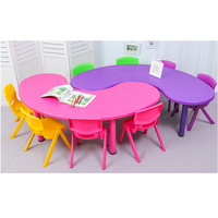 Ensemble de meubles en plastique pour enfants, avec table demi-lune, bureau d'étude, d'intérieur, pour pépinière, maternelle, pour la maison