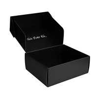 Caja de Embalaje Negra Corrugada de Lujo Personalizada, Cajas de Cartón Rígido, Cajas de Envío Plegables para Correo Postal con Diseño de Logotipo