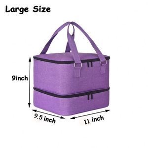 Échantillon Gratuit - Grande Trousse de Voyage pour Outils de Manucure, Sac à Bandoulière 3 Couches Détachable en Cuir PU, Étui de Rangement pour Huiles et Cosmétiques - Product Image 6