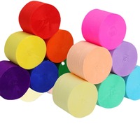 Décorations de fête DIY écologiques en papier crépon de couleur vive, rubans en papier crépon froissé pour mariage, remise de diplôme